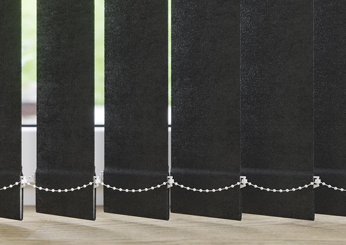 Flori Faux Suede (Blackout), Black - Vertical Blind Slats - Image 3